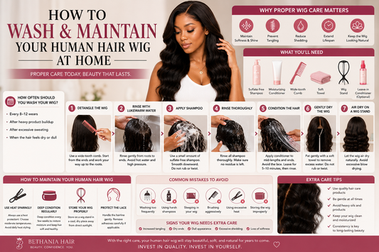 How to Wash and Maintain Your Human Hair Wig at Home | Bethania Hair