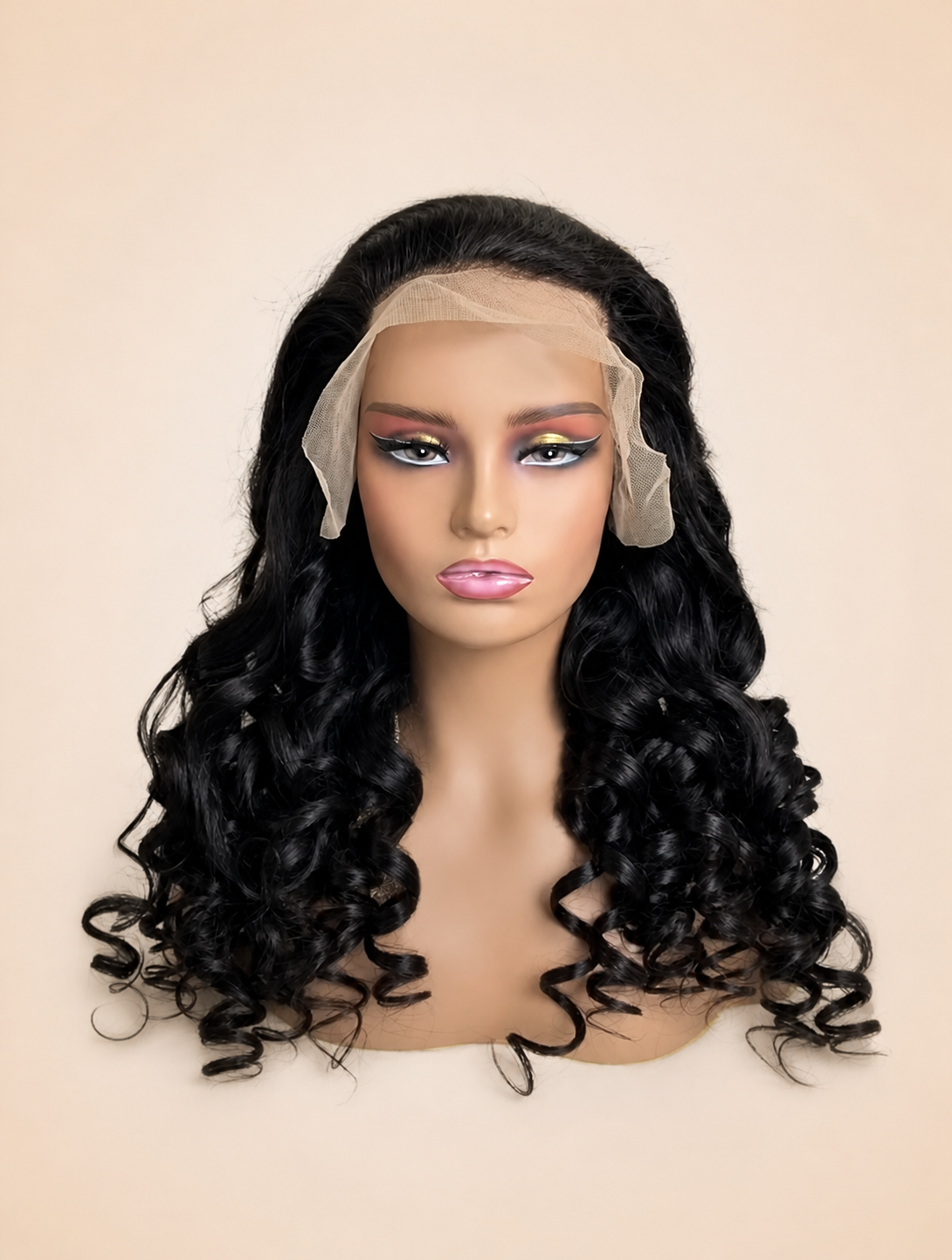 Curly HD Lace Glueless Human Hair Wig
